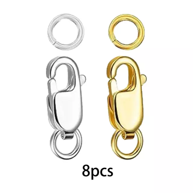 8Pcs Lobster Claw Clasp Jewelry Making Exquisite Stainless Steel Fastener Hook