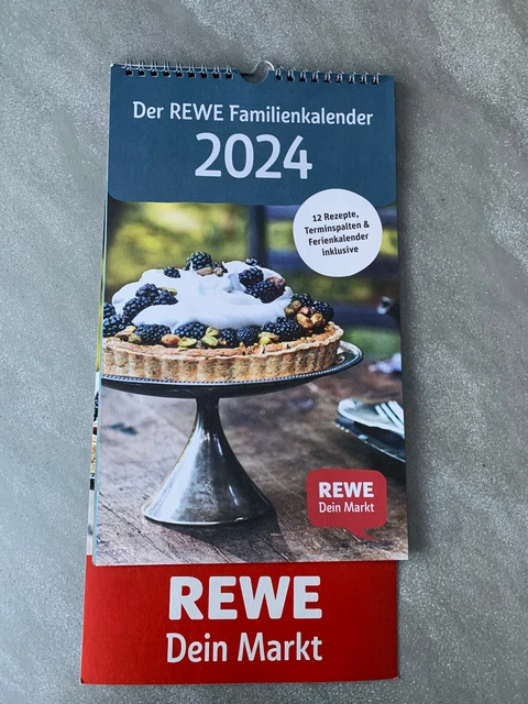 REWE FAMILIEN KALENDER 2024 12 Rezepte Terminspalten Ferienkalender EUR 