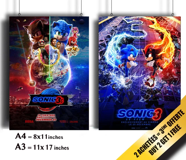SONIC THE HEDGEHOG 3 Official Poster Movie 2024 🍿🎥🍿 EUR 9,90 - PicClick FR