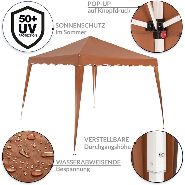 Pavillon Faltpavillon Gartenzelt 3x3m UV-Schutz 50+ Pop-Up Zelt Partyzelt Fest 4