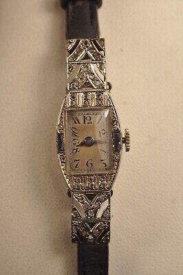 Montre Art Deco Or Massif 18K Diamants Antique Solid Gold Diamond Watch