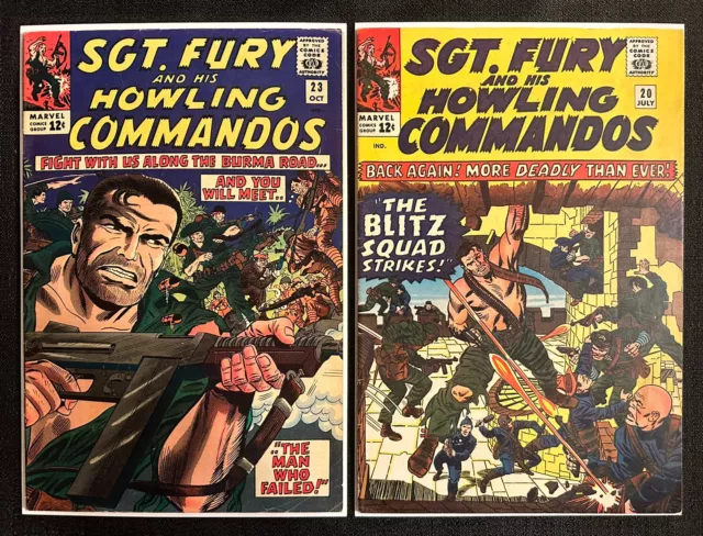 Marvel Comics Sgt. Fury And His Howling Commandos Set Of 2 #20 #23 July/Oct 1965