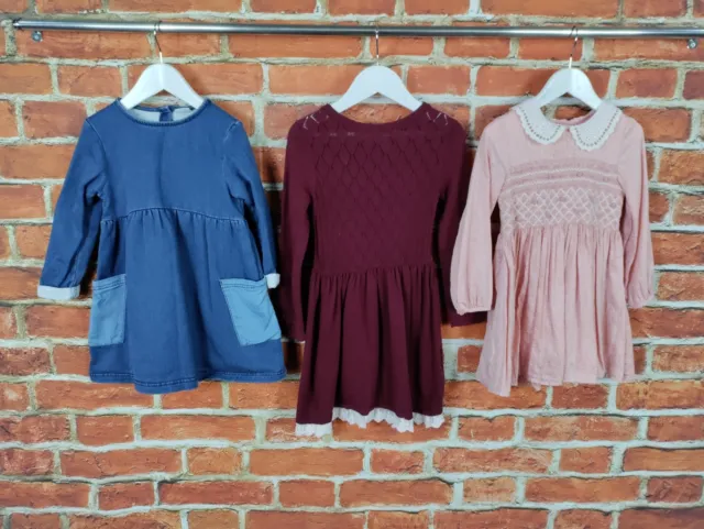 Girls Bundle Age 2-3 Years Next H&M Long Sleeve Dress Set Party Knit Lace 98Cm