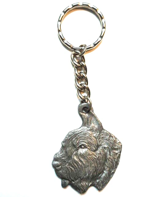 Vintage Rawcliffe Pewter I Love My Bouvier Des Flanders Dog Keychain 1983