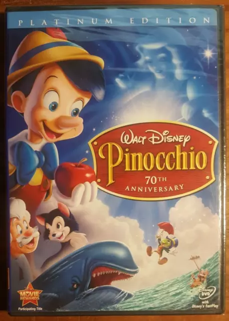 Pinocchio 2-Disc DVD Set, 2009, 70th Anniversary Platinum Edition NEW SEALED