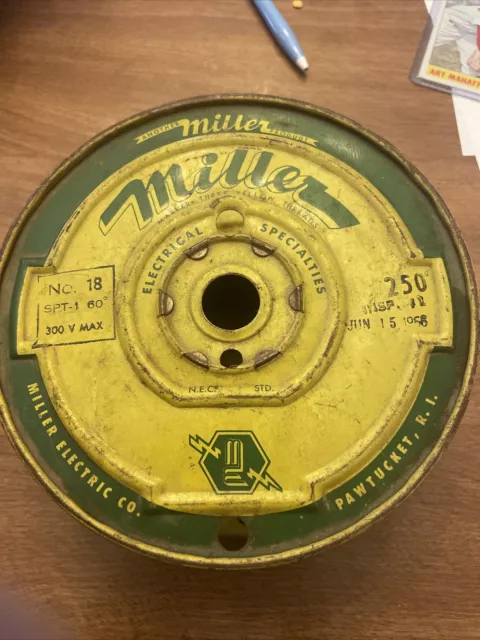 1920 's 1930 's MILLER FABRIC COVERED WIRE No t8 TYPE CF REEL NO WIRE