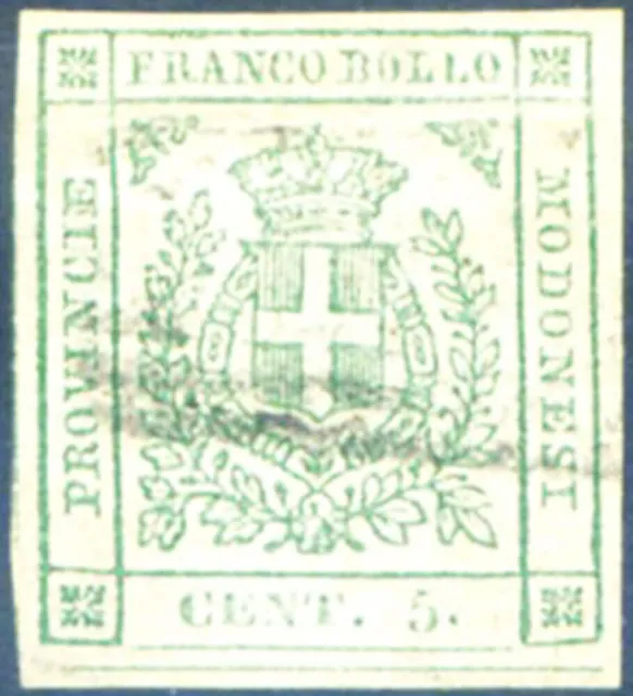 Modena. Stemma di Savoia 5 c. 1859. Usato.
