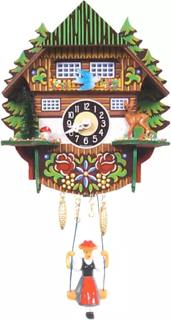 0144SQ Engstler Battery-Operated Clock-Mini Size with Music/Chimes-6.5" H X 5.5"