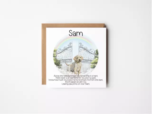 Dog Loss Card, Labrador Memorial, Dog Bereavement Sympathy Card, Pet Death Card