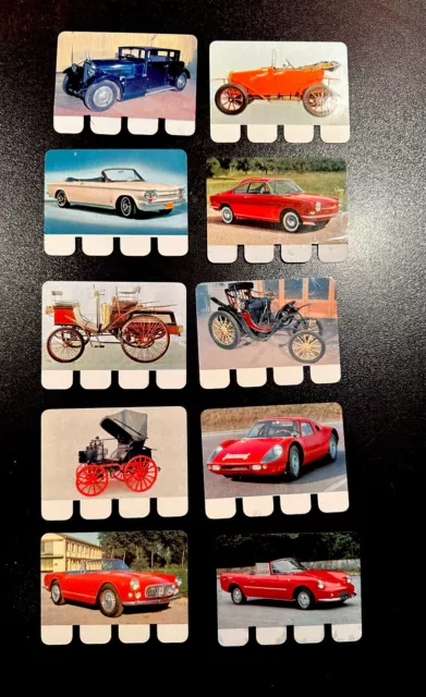 Rare LOT 10 PLAQUES METAL PUB COOP "L'AUTO A TRAVERS LES AGES FRANCE