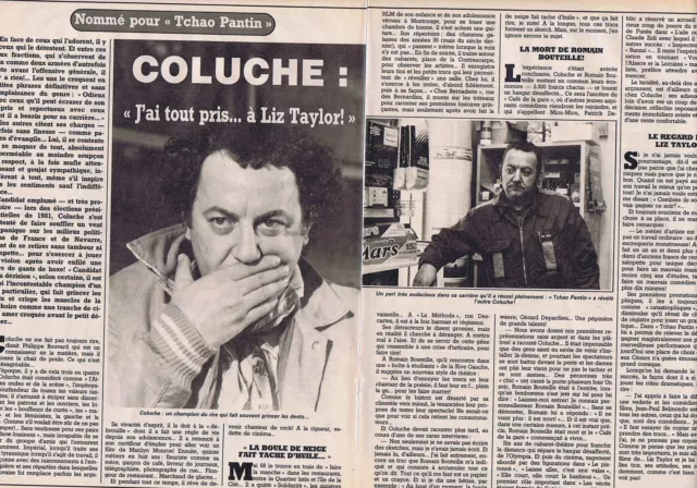 Coupure de presse Clipping 1984 Coluche   (2 pages)