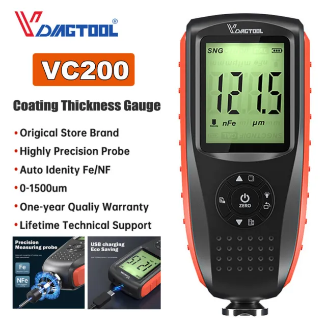 VC200 Auto Coating Thickness Gauge Car Paint Depth Detector Meter Measuring Tool