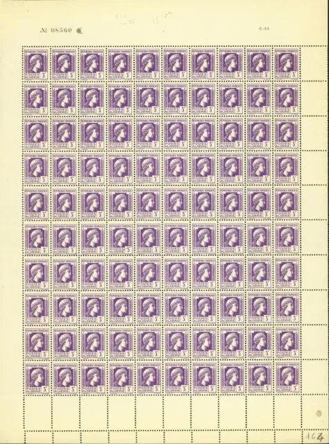 Algeria 1944-French Colony-MNH stamps.Yvert Nr.: 210. Sheet of 100(EB) AR1-00407
