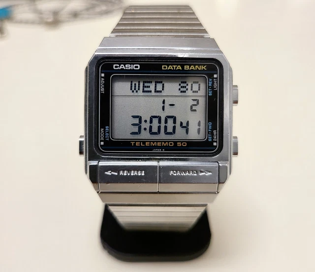 Vintage Casio DB-500 Watch TELEMEMO 50 DATA BANK Model 262 - Works, New Battery