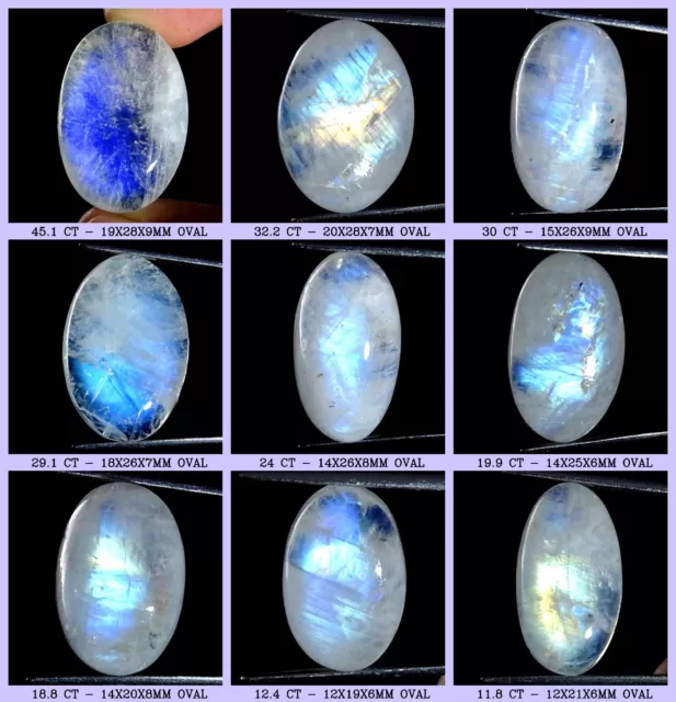 Natural Sri Lankan Moonstone Loose Gemstone Oval Cabochon