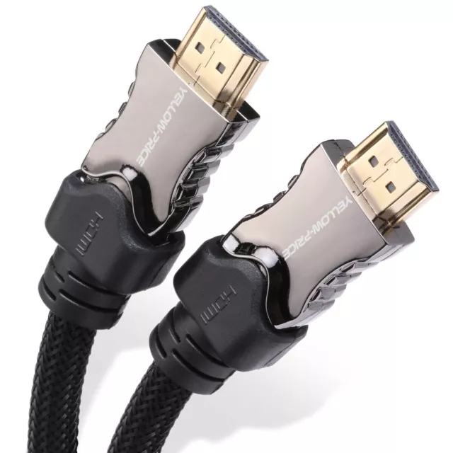 2022 PREMIUM HDMI Cable High Speed w/Ethernet Braided Lot - 3/6/10/15/25/30/50FT