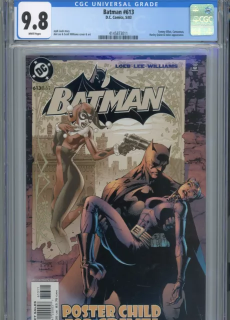 Batman #613 Mt 9.8 Cgc White Pages Loeb Story Lee Cover And Art Joker App.