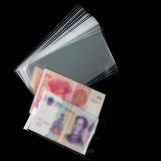 100pcs Storage Box Paper Money Stamps Sleeves World Banknote Currency-Collection
