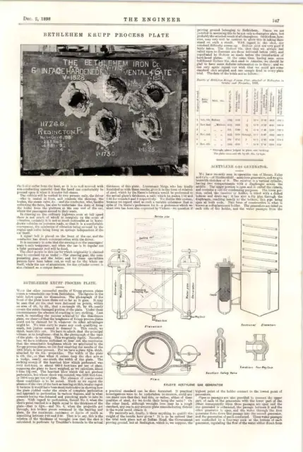 1898 Exley Acetylene Gas Generator Bethlehem Krupp Process Plate