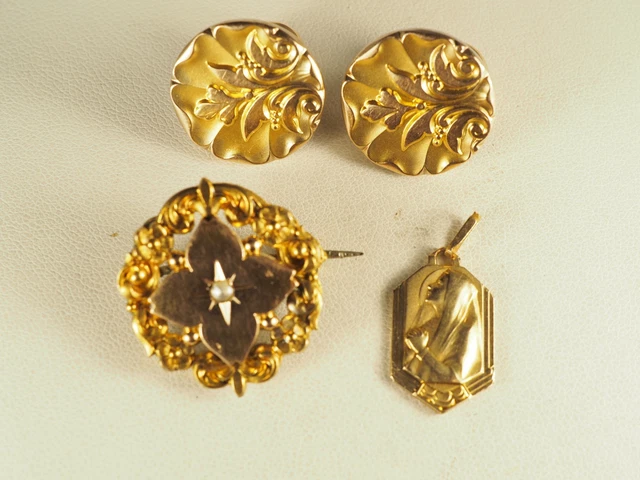 Boutons De Manchette Vintage Plaqué Or Rose - Poinçonné Fac-similé NIii 20mm - Occasion