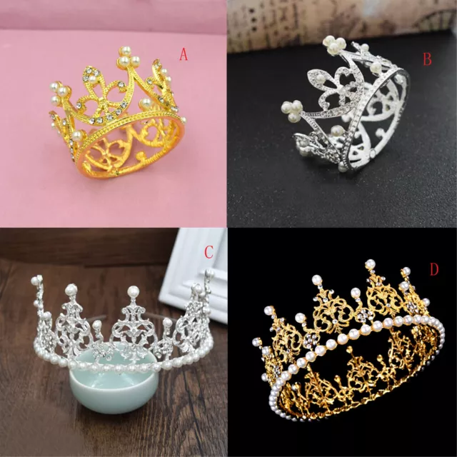 Bridal Princess Rhinestone Pearl Crystal Hair Tiara Wedding Crowns  y3