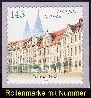 2643 Eichstätt selbstklebend aus 100er Rolle, UNGERADE Nummer, **