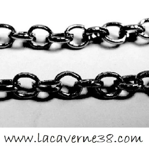 1/5/10 m chaine au mètre métal noir 3,8 x 4 mm collier bracelet perle