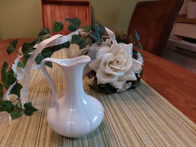 Dekorative Porzellan Vase Henkelvase "KPM Bavaria" weiß Krug Handarbeit *NEUw*