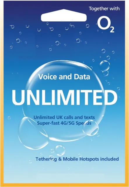 💥 Unlimited Data SIM + Unlimited Voice O2 Mobile Phone SIM Card Fit all Devices