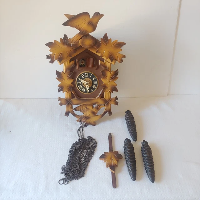VINTAGE GERMAN WEST Germany Regula Cuckoo Clock Wooden Birds Not