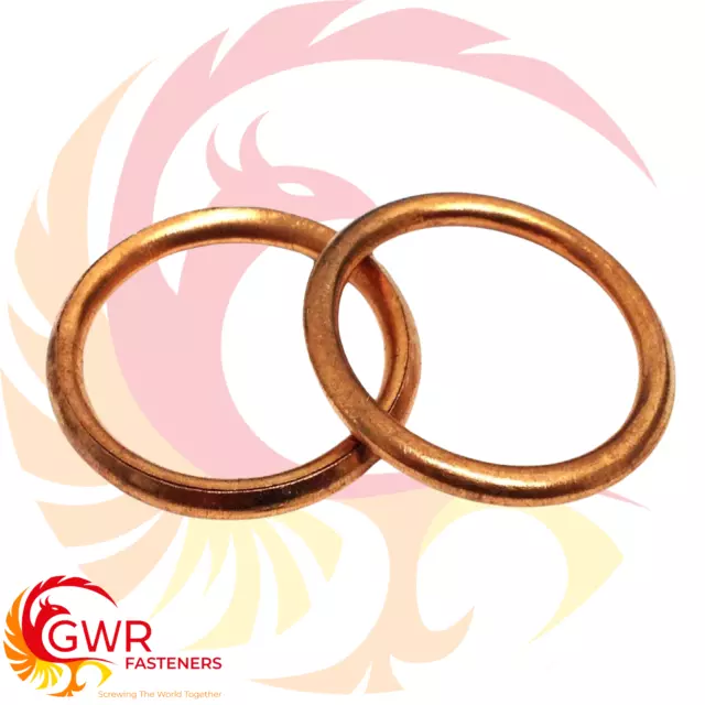 6mm up to 20mm 22mm 24mm 26mm 27mm COPPER COMPRESSION WASHER Oil Seal Crush Sump 3