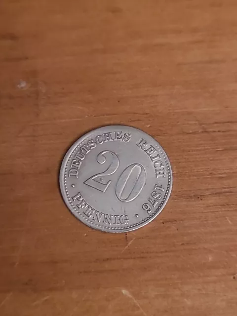 Kaiserreich Deutschland 20 Pfennig 1876 D - Silber - schön