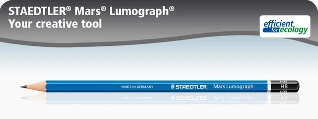 Staedtler Mars Lumograph 100, Crayons graphites de type HB pour dessin technique et artistique, Boîte en carton avec 12 crayons HB assortis, 100-HB VE
