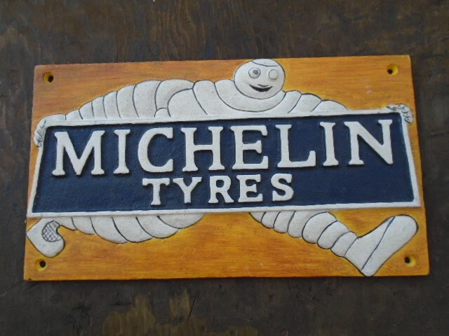 Michelin Tyres cast iron advertising sign, garage, mancave, shed