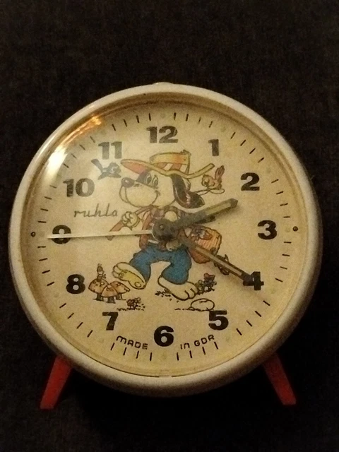 Ruhla Wecker Kinderwecker Wecker Hund Wackelaugen DDR ,Rarität, Sammler