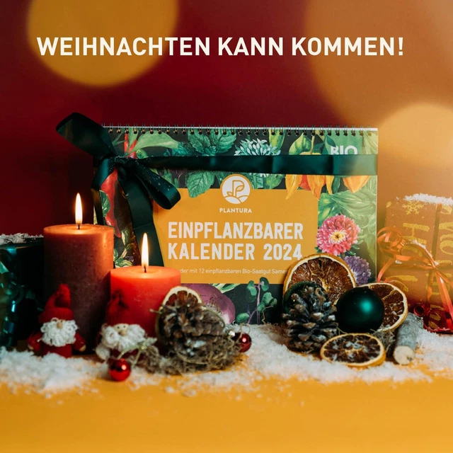 PLANTURA EINPFLANZBARER KALENDER 2024, A5Format, BioSaatgutKalender