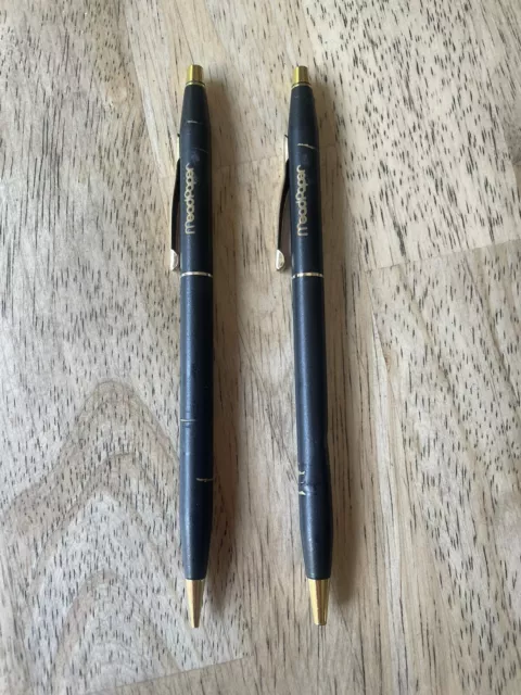 Vintage Cross Black Ballpoint Pen & Mechanical Pencil Set Engraved MeadPaper