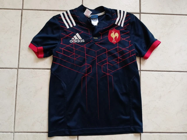 MAILLOT RUGBY ADIDAS Equipe De France Ffr Taille 13/14 Ans Tbe EUR 7,99