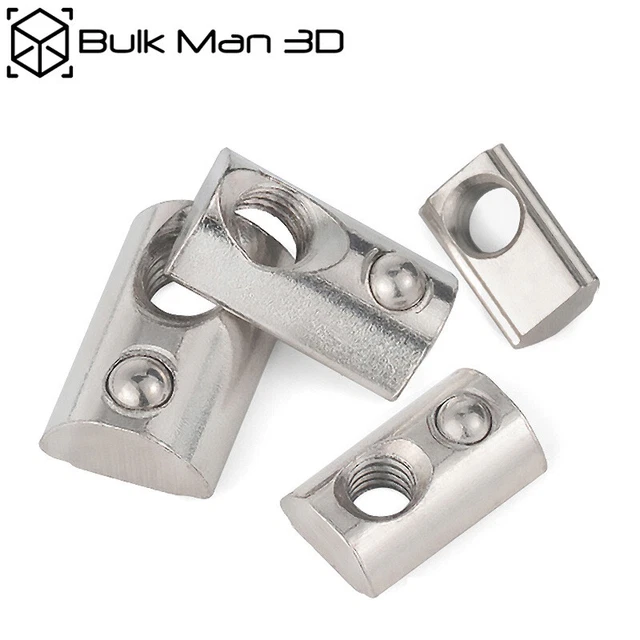 M3 M4 M5 M6 Spring Roll-in Ball Spring T-nut 20|30|40|45 for Aluminum Extrusion