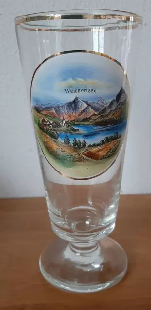 wunderschönes altes Andenkenglas Weissensee Füssen Allgäu Pokalglas