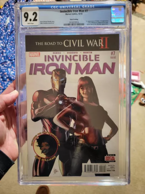 Invincible Iron Man #7 3rd print CGC 9.2 1st Riri Williams Ironheart