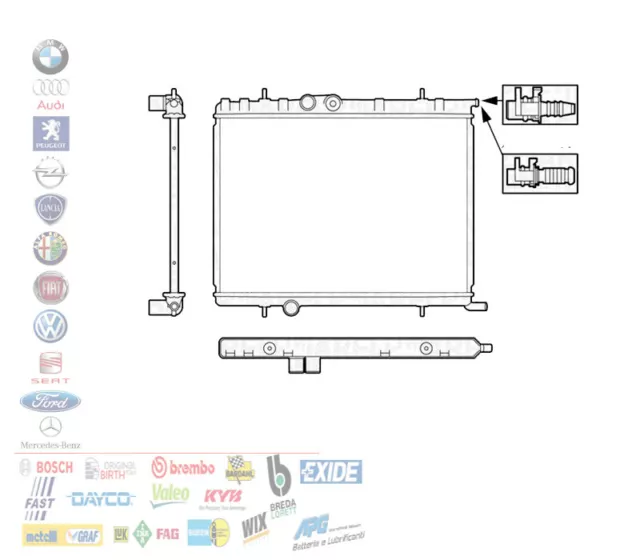 Radiatore Acqua Raffreddamento Motore Citroen C4 Xsara Berlingo Peugeot 206 307