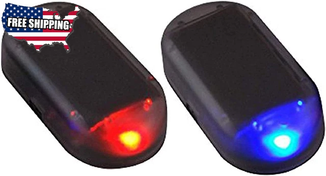 Led Antifurto Auto Rosso Solare A Lampeggio - Finto Allarme Deterrente Per Cruscotto Ad Energia Solare
