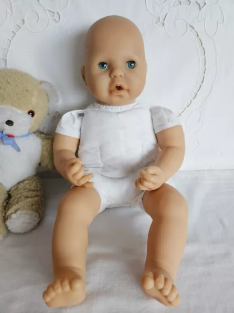 17" Baby Doll To Dress ~ Zapf Baby Annabell Doll 2002 with battery box removed.