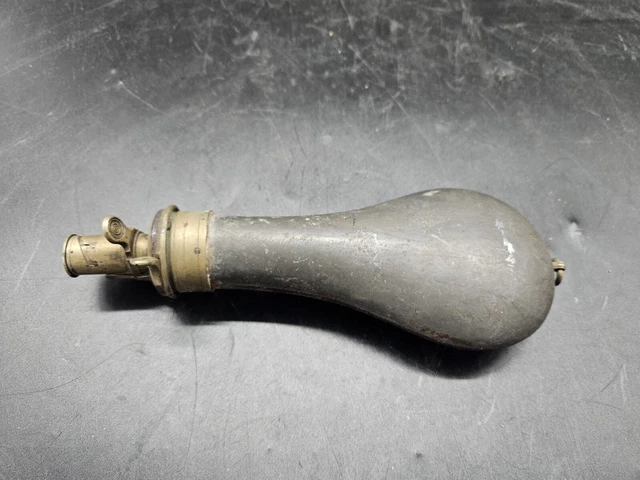 Poire à Poudre Ancienne 19ème Siècle En Corne Blonde - Mécanisme Doseur Rare