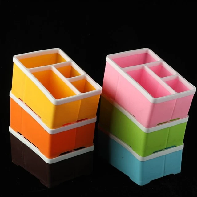 Soporte de control remoto 4 compartimentos organizador soporte estante estuche de almacenamiento
