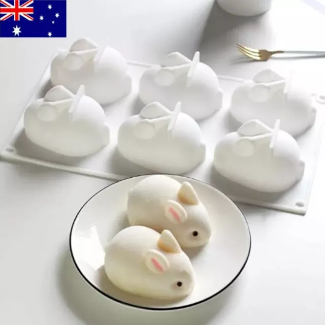 3D Easter Rabbit Bunny Silicone Molds Chocolate Fondant Candy Baking Cake Moulds