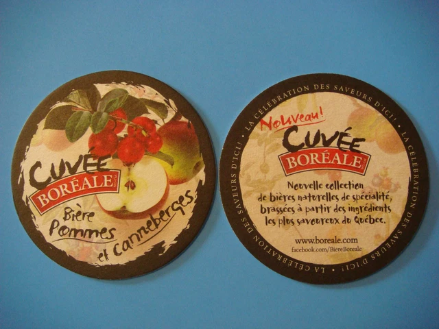 Beer Bar Coaster ~*~ Brasseurs Du Nord Inc Boreale Cuvee Biere ~ Quebec, Canada