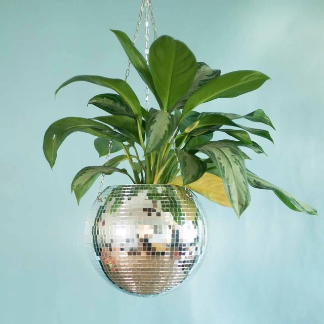 Flower Container Home Decor Hanging Basket Disco Ball Planter Flower Pots