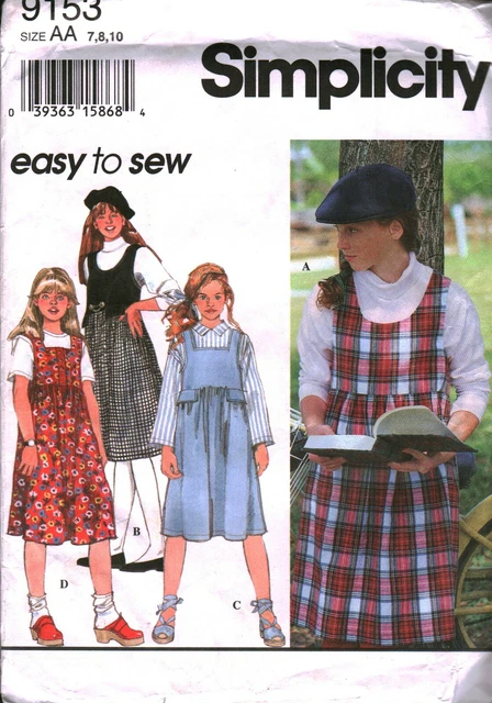 9153 Uncut Simplicity Cartamodello Ragazze Ginocchio Lunghezza Jumper Facile
